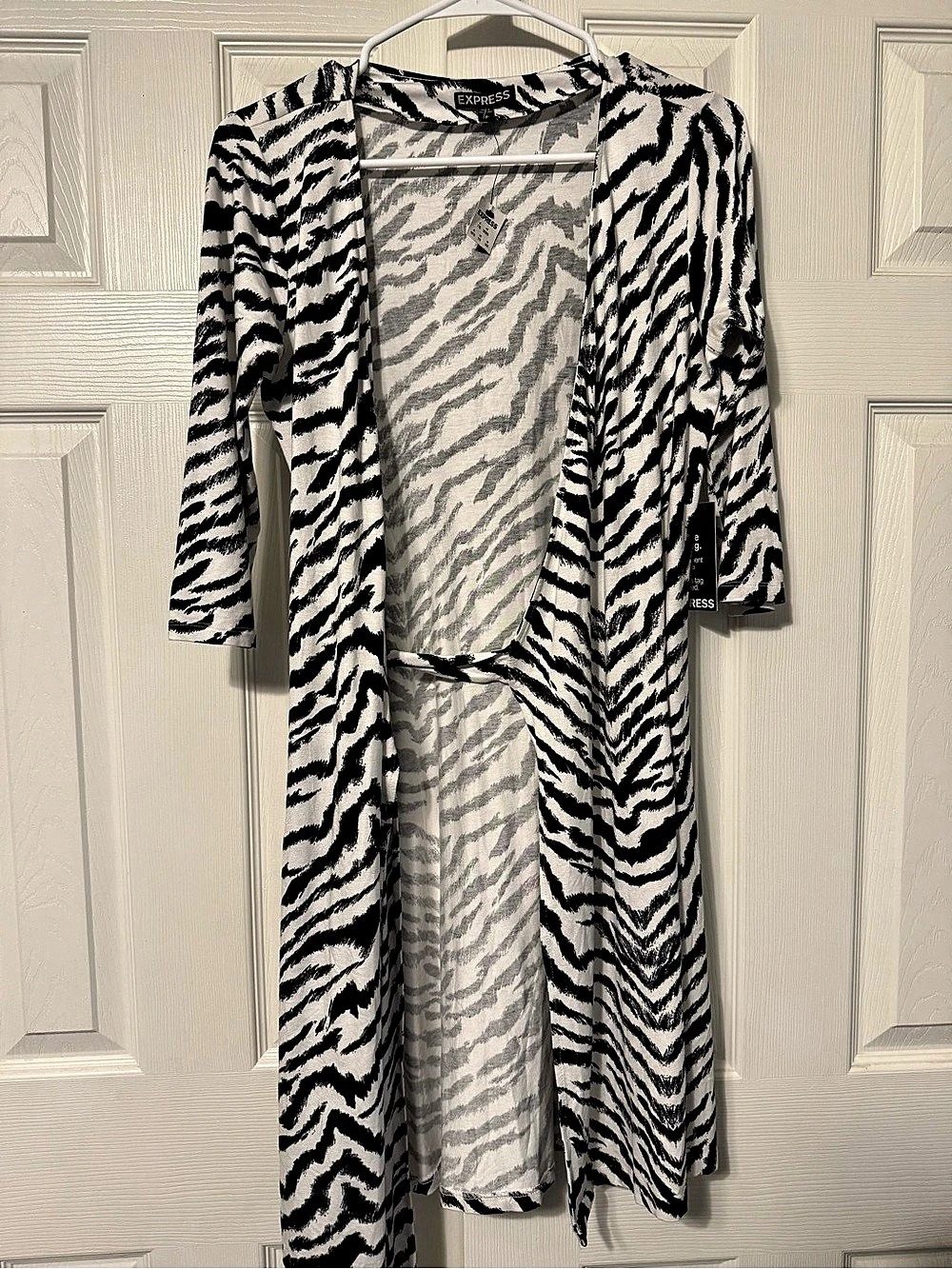 Express Zebra Print Wrap Midi Dress Size Small NWT